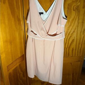 Nine West Coral and White Seersucker Dress Size 18W